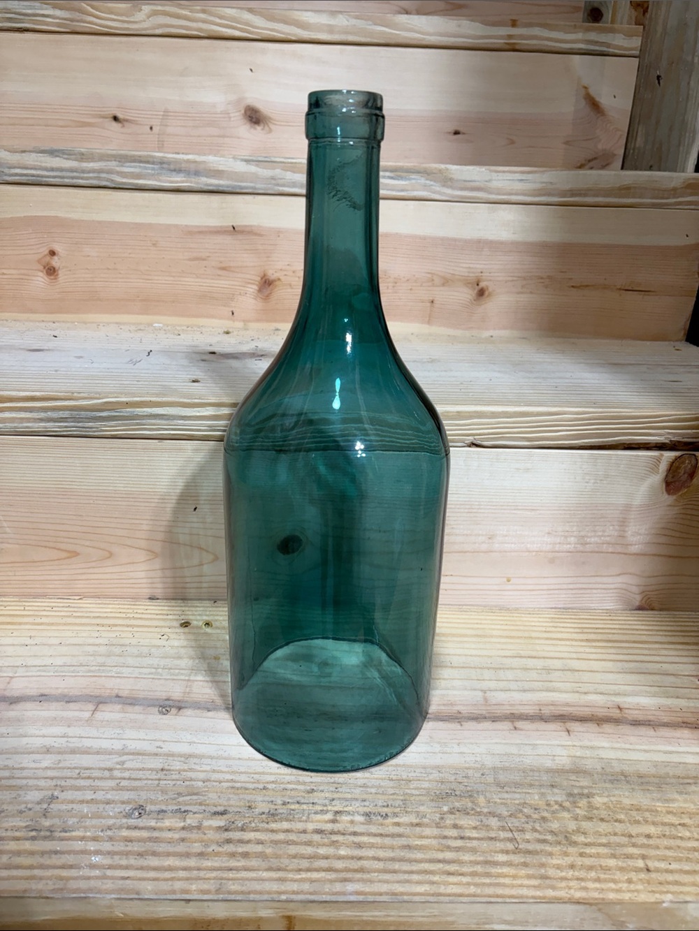 Vintage-Style Teal Glass Bottle